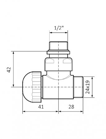 Изображение Якісний кутовий термостатичний вентиль  1/2 – 24x19 №2